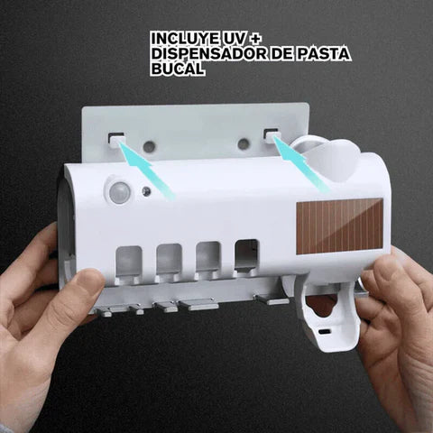 ESTERILIZADOR DE CEPILLO UV MAS DISPENSADOR PREMIUM